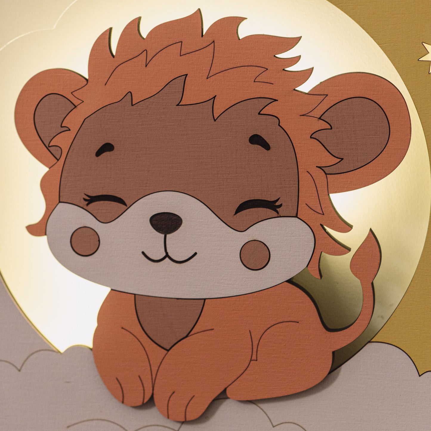 Дитячий світильник-нічник "Левеня на хмаринці"