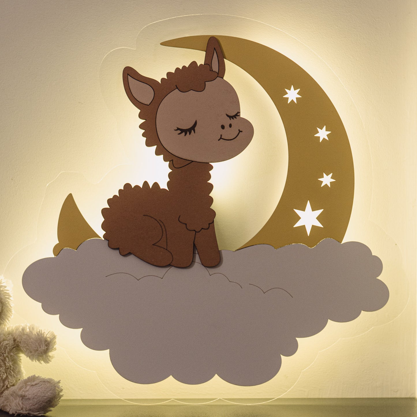 Дитячий світильник-нічник "Альпака на хмаринці"