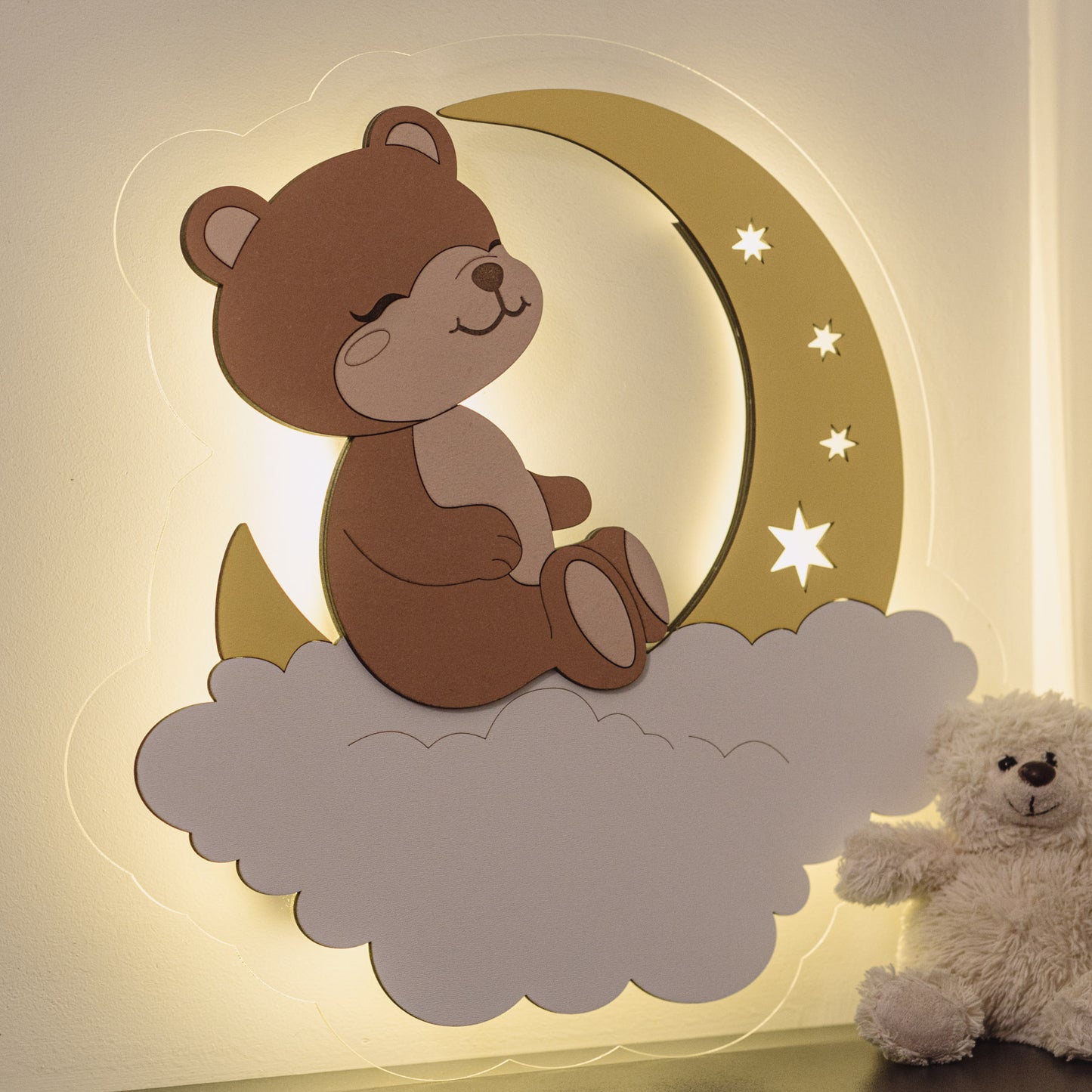 Дитячий світильник-нічник "Ведмедик на хмаринці"