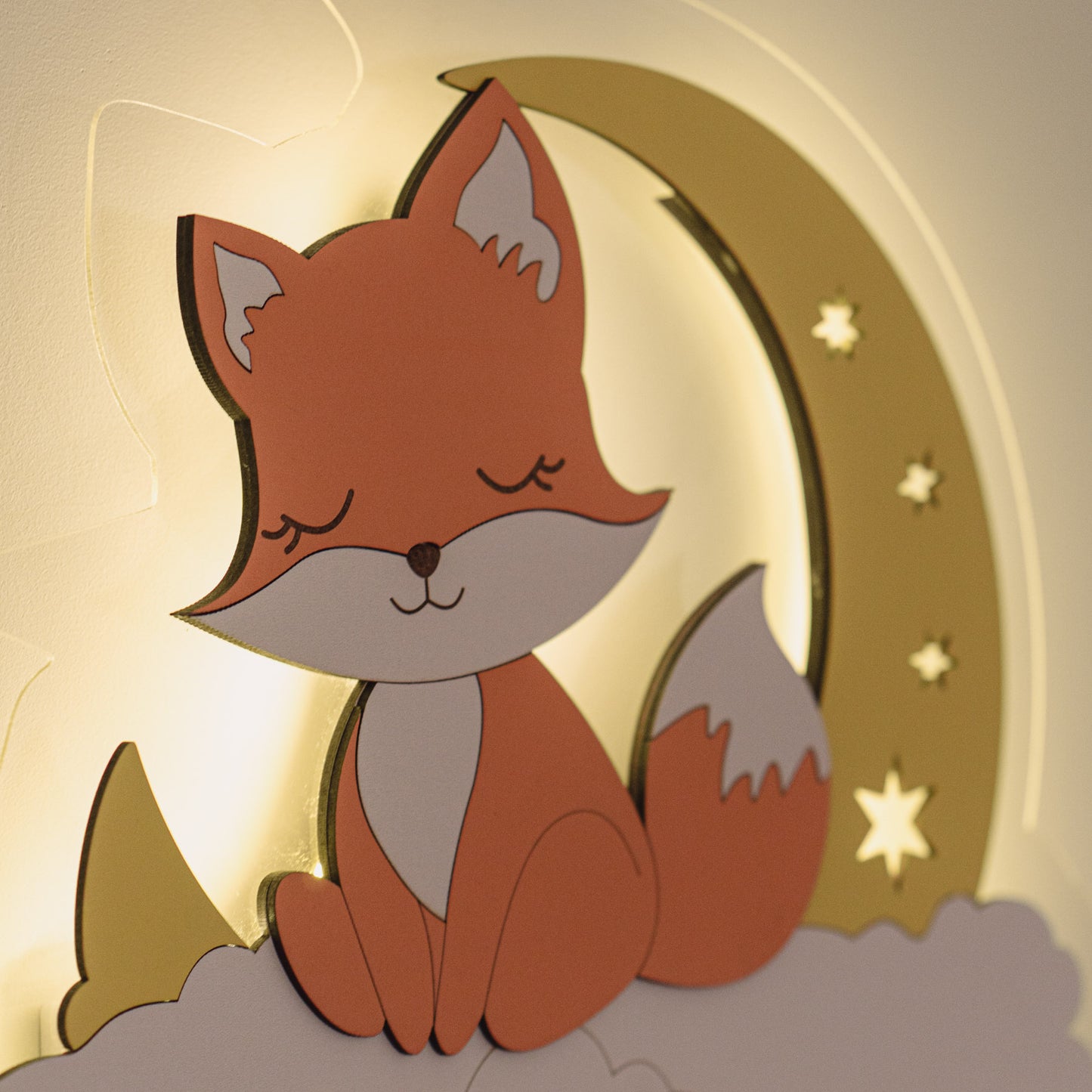 Дитячий світильник-нічник "Лисичка на хмаринці"