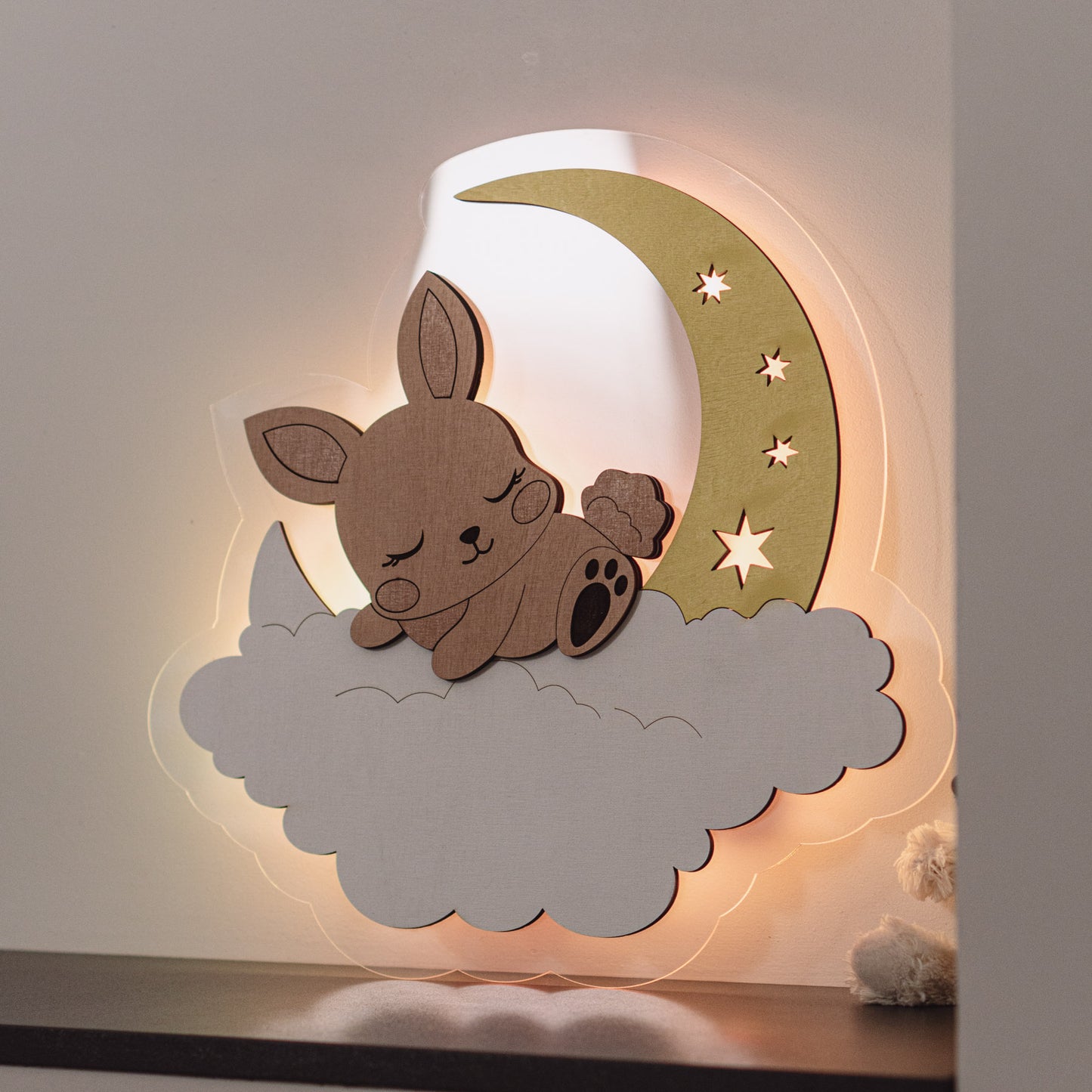 Дитячий світильник-нічник "Кролик на хмаринці"