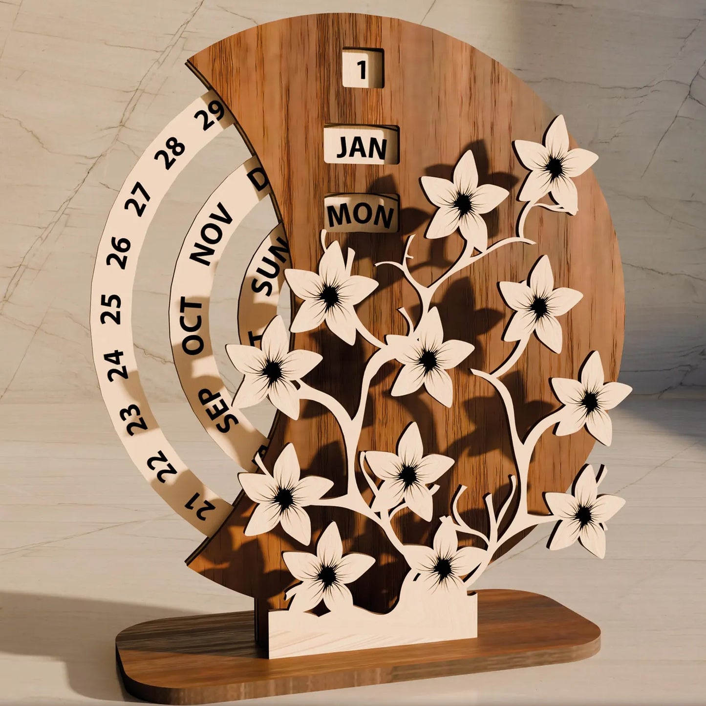 Дерев’яний вічний календар “Квітучий час”
