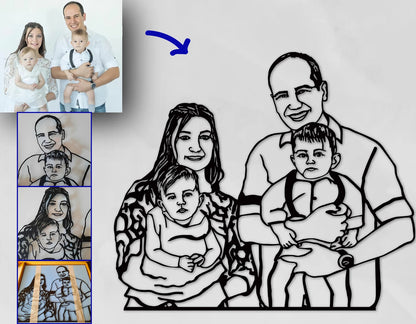 Laser Art Панно — портрет з фото на дереві