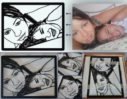 Laser Art Панно — портрет з фото на дереві