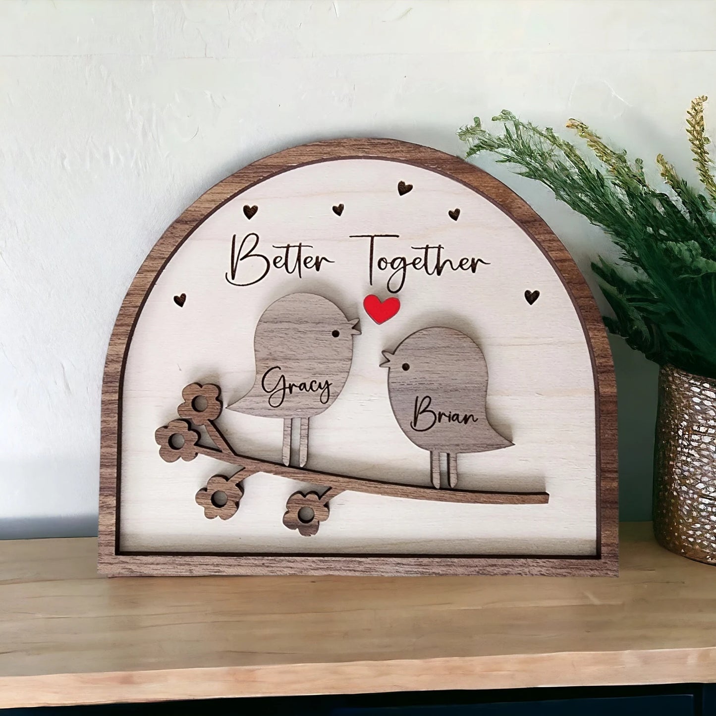 "Разом "  — іменна деревʼяна картина для пари
