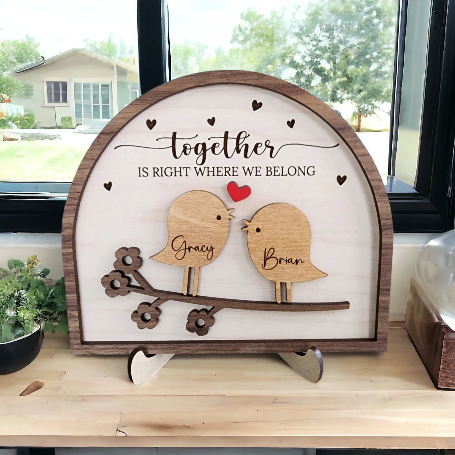 "Разом "  — іменна деревʼяна картина для пари