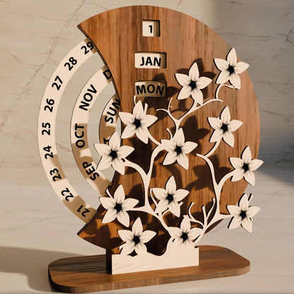 Дерев’яний вічний календар “Квітучий час”