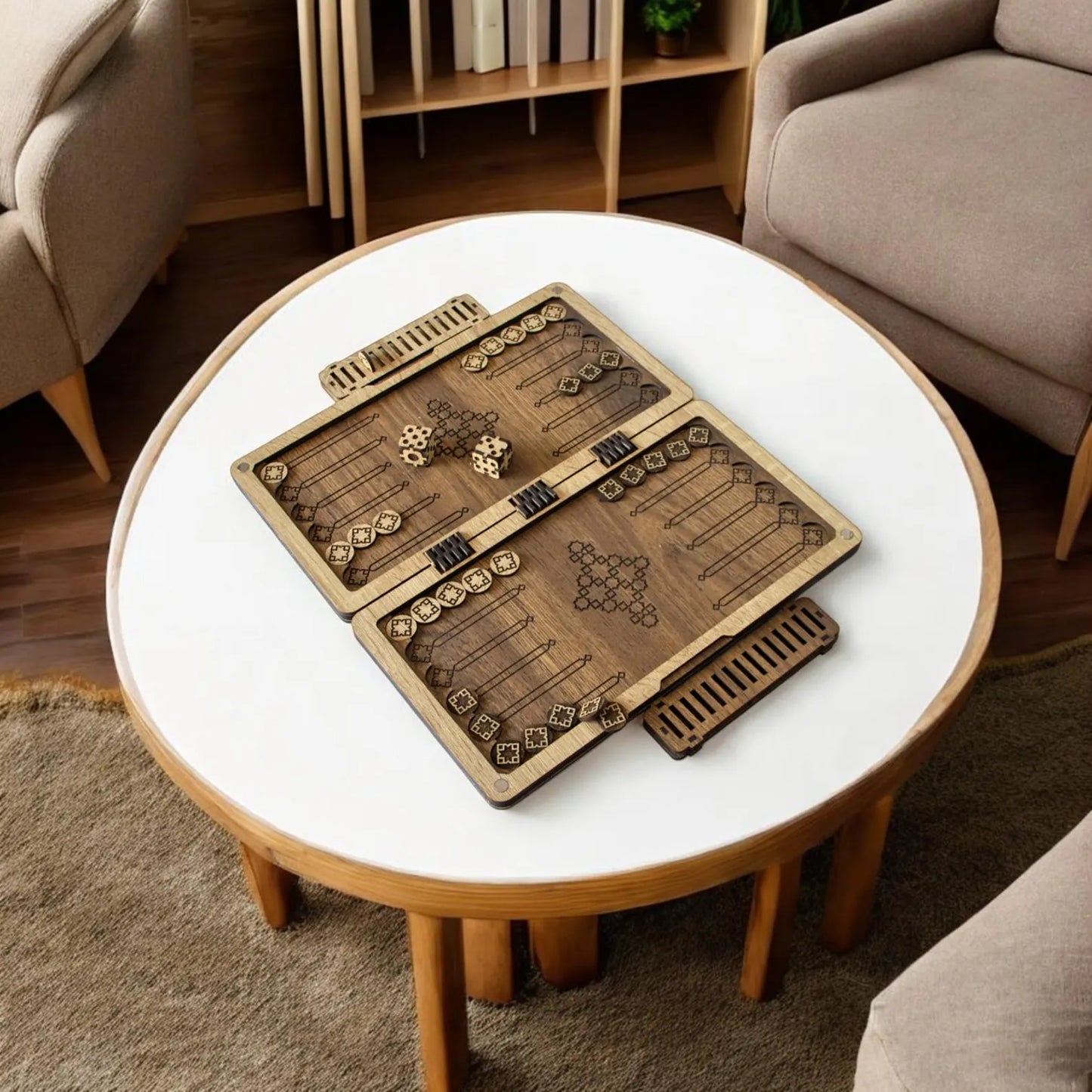 Портативні деревʼяні нарди