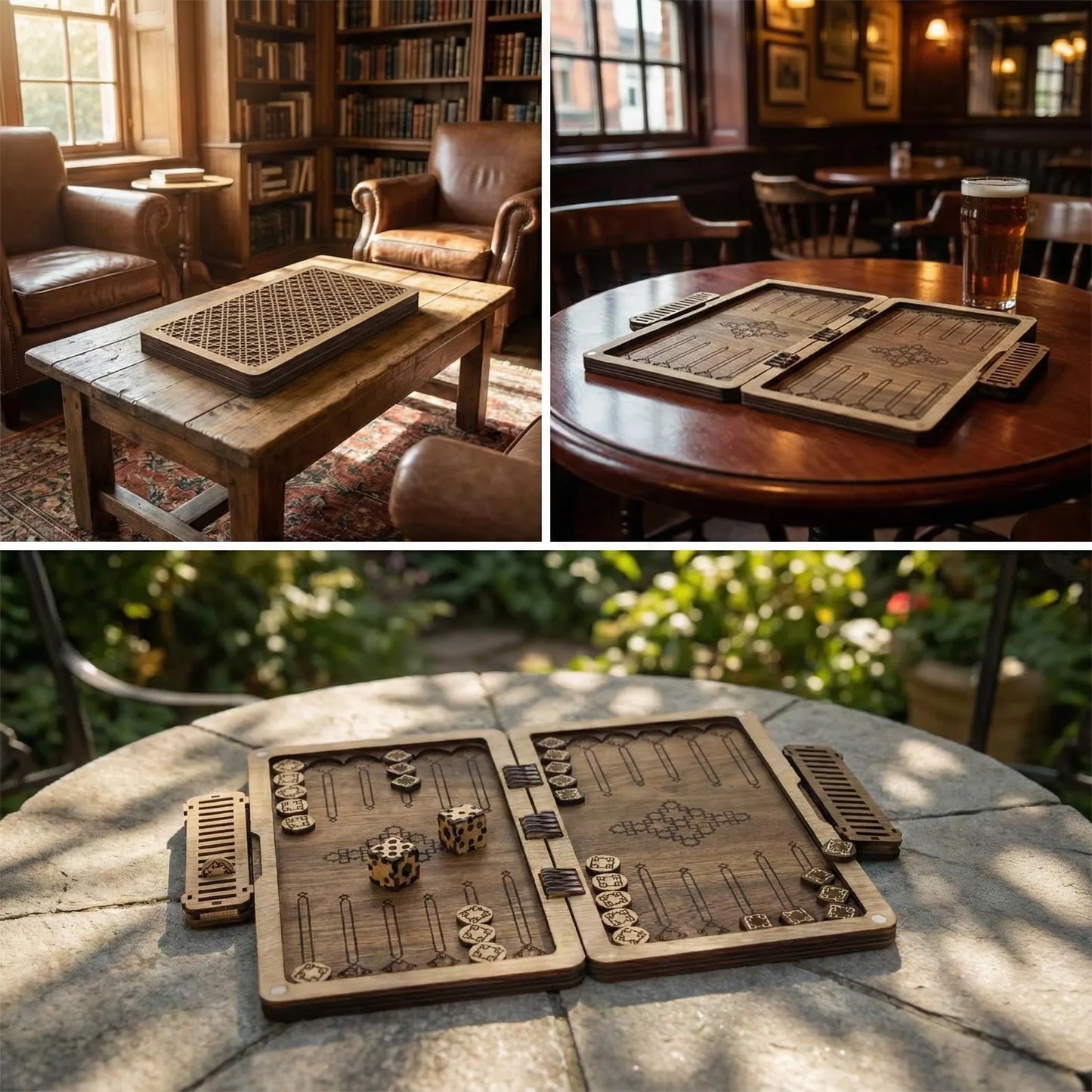 Портативні деревʼяні нарди